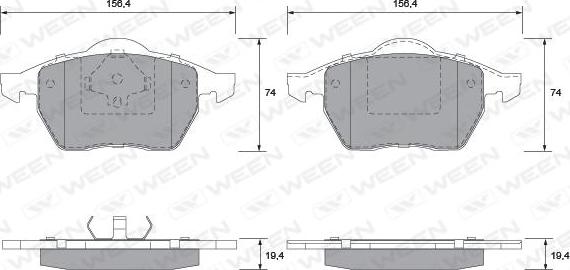 Ween 151-1285 - Kit pastiglie freno, Freno a disco autozon.pro