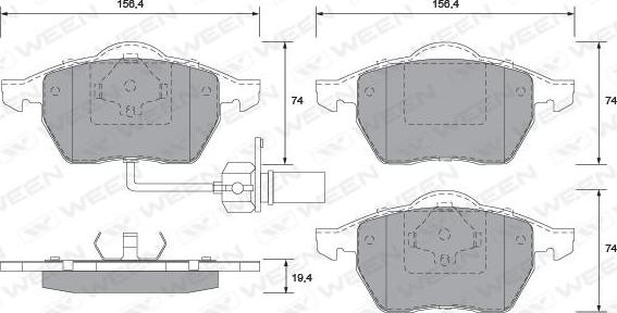 Ween 151-1286 - Kit pastiglie freno, Freno a disco autozon.pro