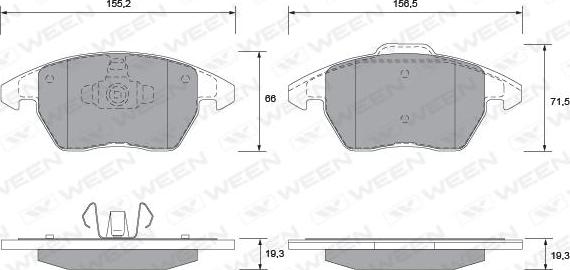 Ween 151-1280 - Kit pastiglie freno, Freno a disco autozon.pro