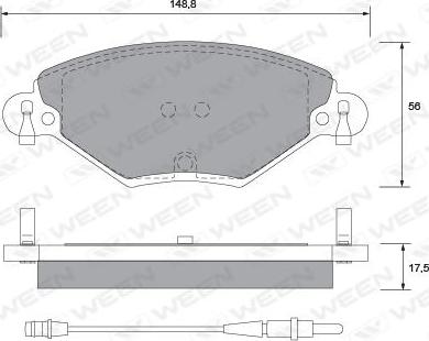 Ween 151-1282 - Kit pastiglie freno, Freno a disco autozon.pro