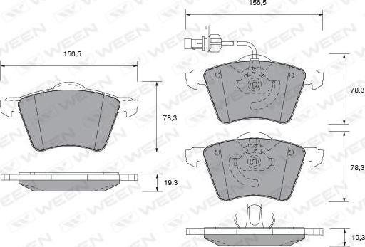 Ween 151-1287 - Kit pastiglie freno, Freno a disco autozon.pro