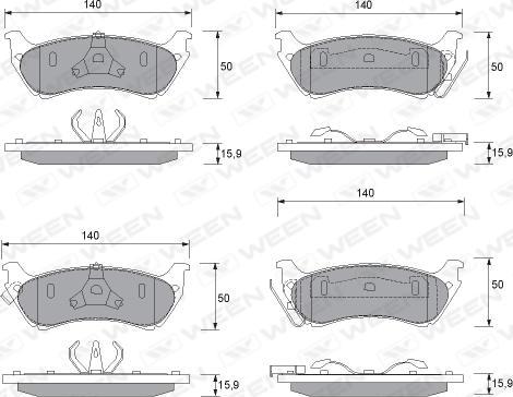 Ween 151-1231 - Kit pastiglie freno, Freno a disco autozon.pro