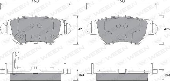 Ween 151-1238 - Kit pastiglie freno, Freno a disco autozon.pro