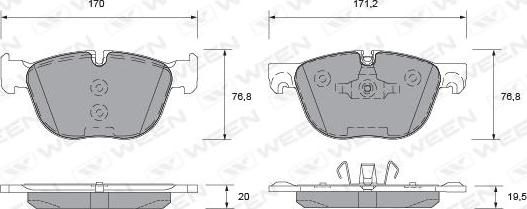 Ween 151-1270 - Kit pastiglie freno, Freno a disco autozon.pro