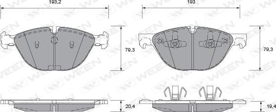 Ween 151-1271 - Kit pastiglie freno, Freno a disco autozon.pro