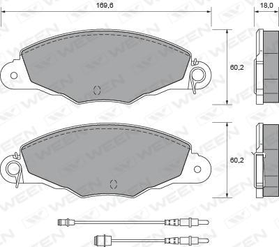 Ween 151-1794 - Kit pastiglie freno, Freno a disco autozon.pro