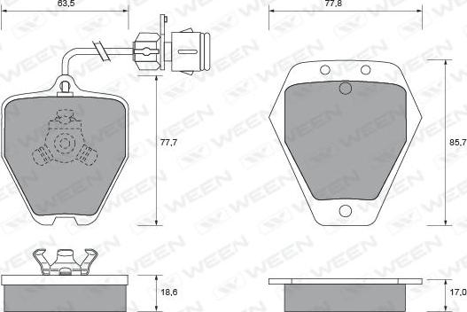 Ween 151-1791 - Kit pastiglie freno, Freno a disco autozon.pro