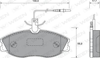 Ween 151-1749 - Kit pastiglie freno, Freno a disco autozon.pro