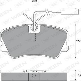 Ween 151-1744 - Kit pastiglie freno, Freno a disco autozon.pro