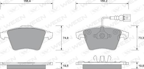 Ween 151-1740 - Kit pastiglie freno, Freno a disco autozon.pro