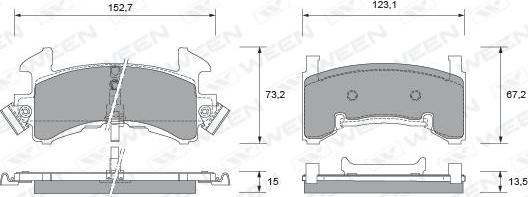 Ween 151-1757 - Kit pastiglie freno, Freno a disco autozon.pro