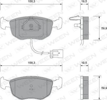 Ween 151-1708 - Kit pastiglie freno, Freno a disco autozon.pro