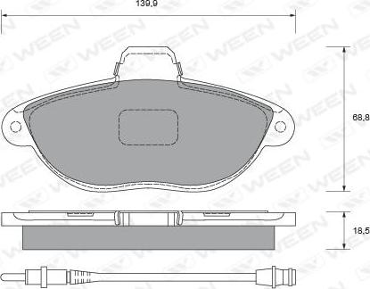 Ween 151-1719 - Kit pastiglie freno, Freno a disco autozon.pro