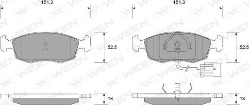 Ween 151-1714 - Kit pastiglie freno, Freno a disco autozon.pro