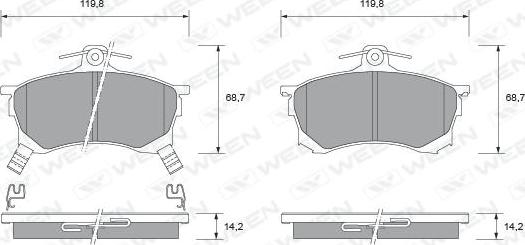 Ween 151-1710 - Kit pastiglie freno, Freno a disco autozon.pro