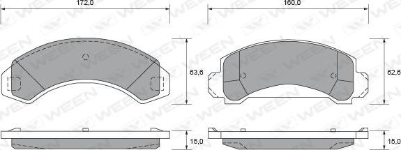 Ween 151-1735 - Kit pastiglie freno, Freno a disco autozon.pro