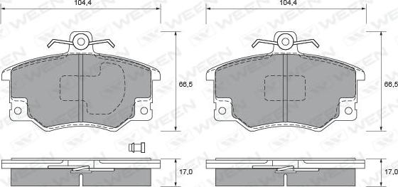 Ween 151-1726 - Kit pastiglie freno, Freno a disco autozon.pro