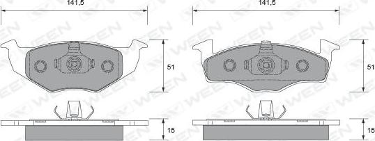 Ween 151-1720 - Kit pastiglie freno, Freno a disco autozon.pro