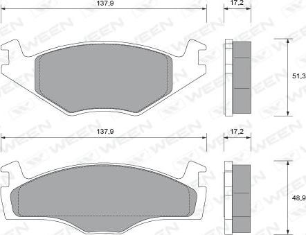 Ween 151-1721 - Kit pastiglie freno, Freno a disco autozon.pro