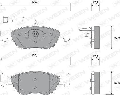 Ween 151-1771 - Kit pastiglie freno, Freno a disco autozon.pro