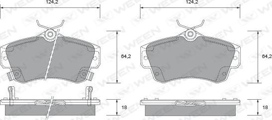 Ween 151-2493 - Kit pastiglie freno, Freno a disco autozon.pro