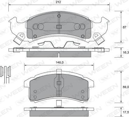 Ween 151-2454 - Kit pastiglie freno, Freno a disco autozon.pro