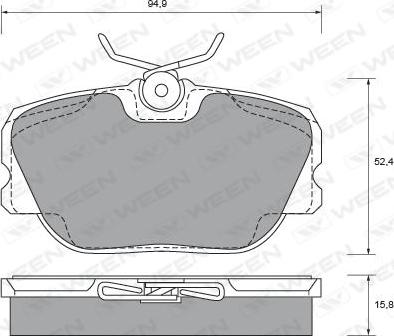 Ween 151-2461 - Kit pastiglie freno, Freno a disco autozon.pro