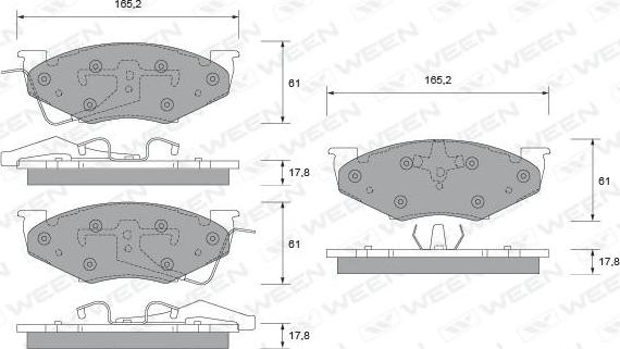 Ween 151-2409 - Kit pastiglie freno, Freno a disco autozon.pro