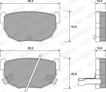 Ween 151-2406 - Kit pastiglie freno, Freno a disco autozon.pro