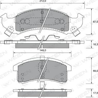 Ween 151-2400 - Kit pastiglie freno, Freno a disco autozon.pro