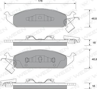 Ween 151-2416 - Kit pastiglie freno, Freno a disco autozon.pro