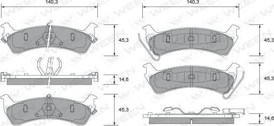 Ween 151-2487 - Kit pastiglie freno, Freno a disco autozon.pro