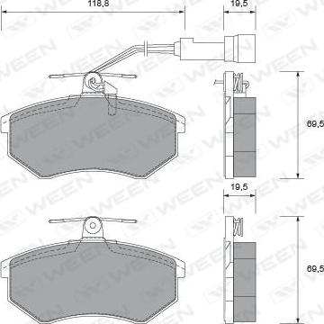 Ween 151-2438 - Kit pastiglie freno, Freno a disco autozon.pro