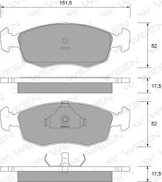 Ween 151-2428 - Kit pastiglie freno, Freno a disco autozon.pro