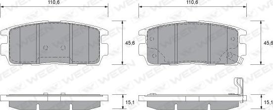 Ween 151-2594 - Kit pastiglie freno, Freno a disco autozon.pro