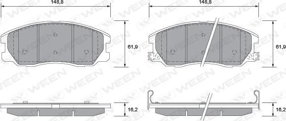 Ween 151-2595 - Kit pastiglie freno, Freno a disco autozon.pro