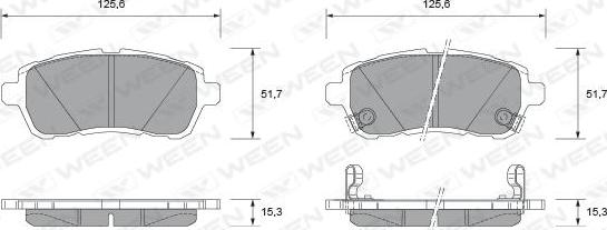 Ween 151-2590 - Kit pastiglie freno, Freno a disco autozon.pro