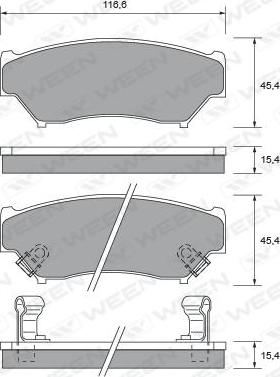 Ween 151-2591 - Kit pastiglie freno, Freno a disco autozon.pro