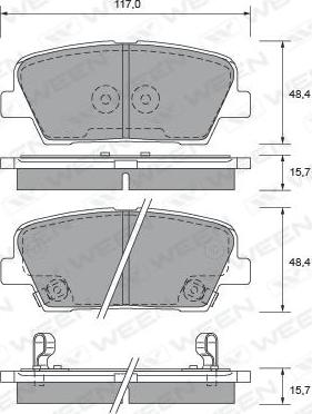 Ween 151-2598 - Kit pastiglie freno, Freno a disco autozon.pro