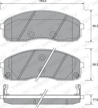 Ween 151-2593 - Kit pastiglie freno, Freno a disco autozon.pro