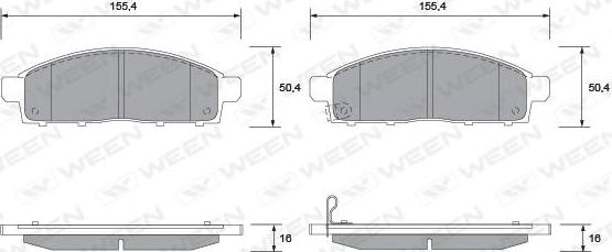 Ween 151-2592 - Kit pastiglie freno, Freno a disco autozon.pro