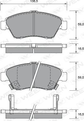 Ween 151-2555 - Kit pastiglie freno, Freno a disco autozon.pro