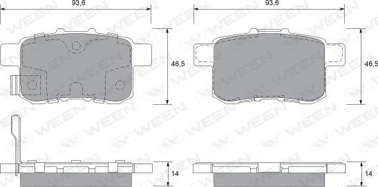 Ween 151-2569 - Kit pastiglie freno, Freno a disco autozon.pro