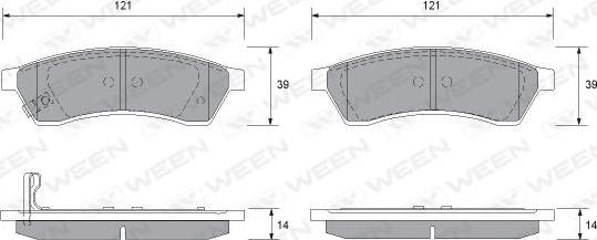 Ween 151-2566 - Kit pastiglie freno, Freno a disco autozon.pro