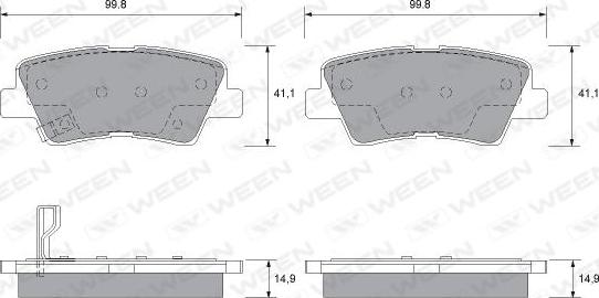 Ween 151-2567 - Kit pastiglie freno, Freno a disco autozon.pro