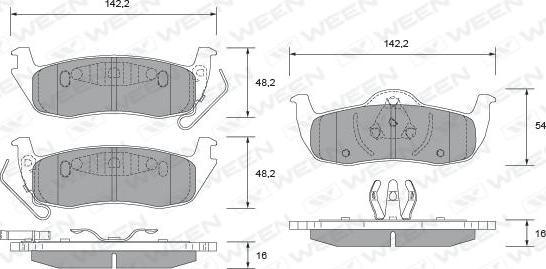 Ween 151-2506 - Kit pastiglie freno, Freno a disco autozon.pro