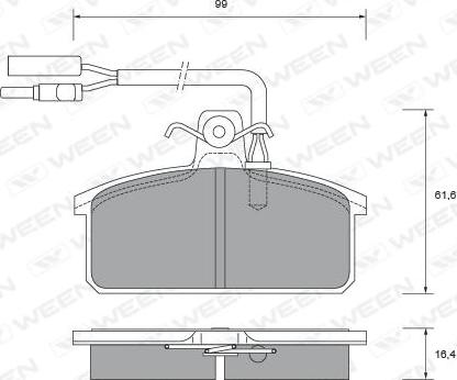 Ween 151-2508 - Kit pastiglie freno, Freno a disco autozon.pro