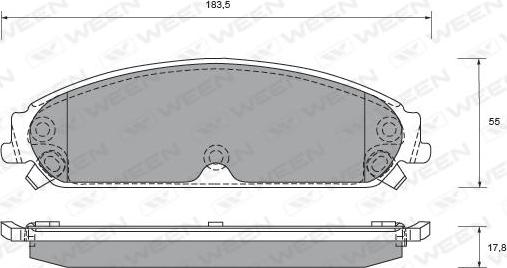 Ween 151-2502 - Kit pastiglie freno, Freno a disco autozon.pro