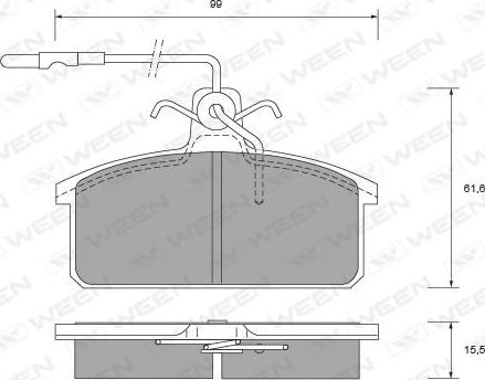 Ween 151-2511 - Kit pastiglie freno, Freno a disco autozon.pro