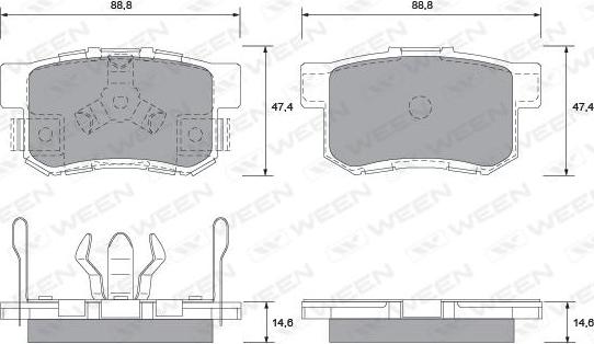 Ween 151-2589 - Kit pastiglie freno, Freno a disco autozon.pro